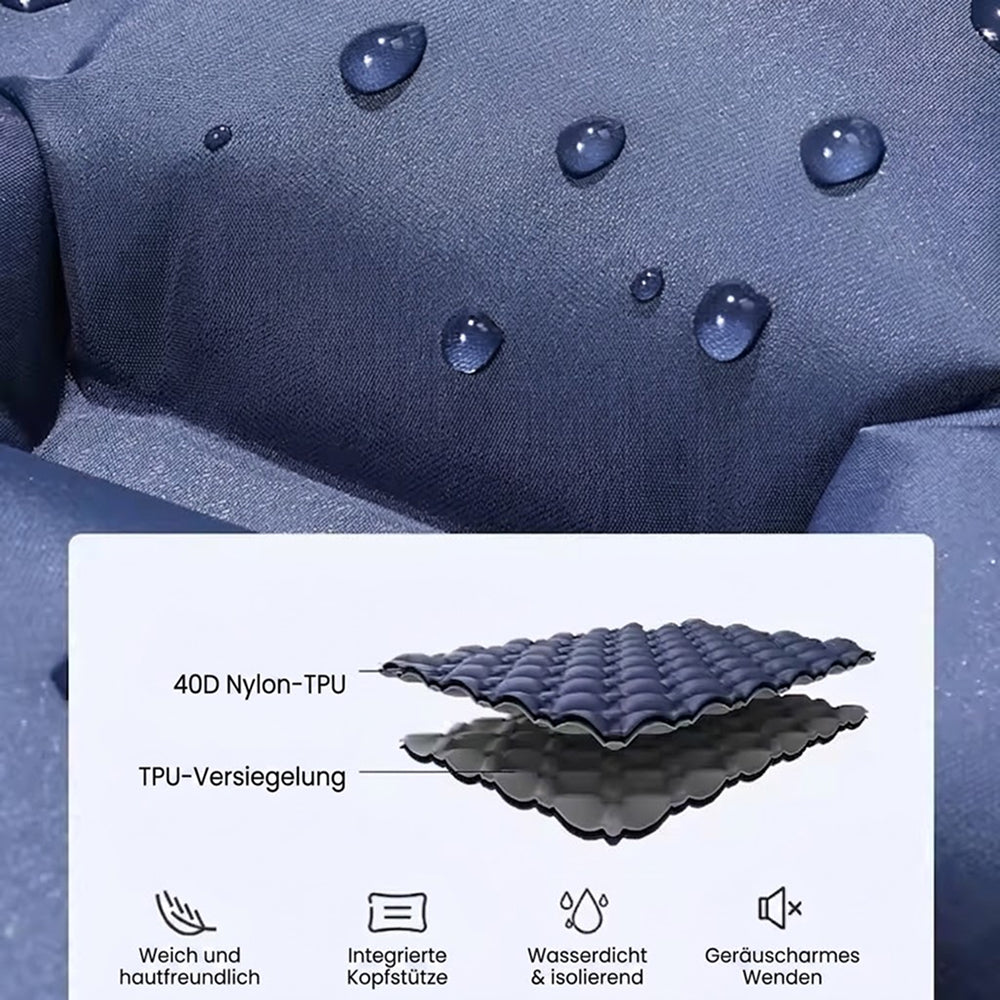 Pärchenläfer Doppel-Campingmatratze mit integrierter Fußpumpe