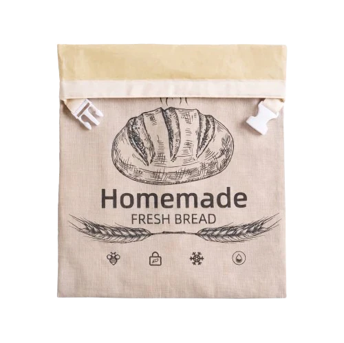 Bienenwachs Brotbeutel – Hält Sauerteigbrot Tagelang Frisch, Bio-Leinen 43x33cm