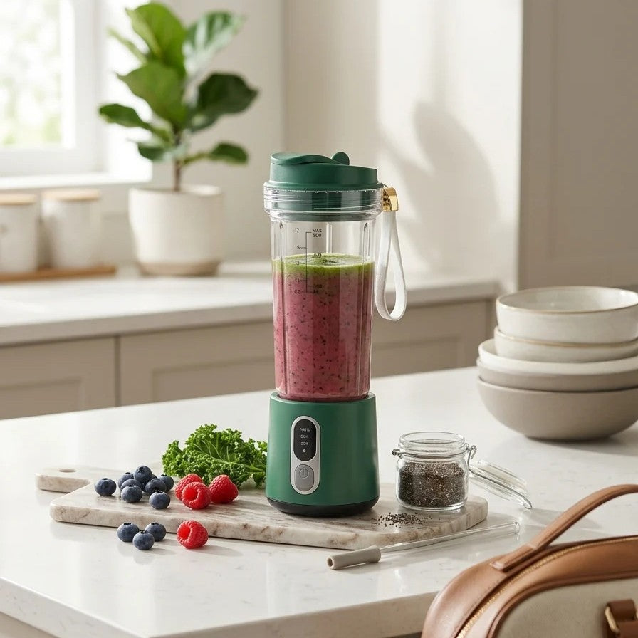Tragbarer Mixer Akku Smoothie-Maker USB Wiederaufladbar Mini Standmixer Unterwegs Fitness