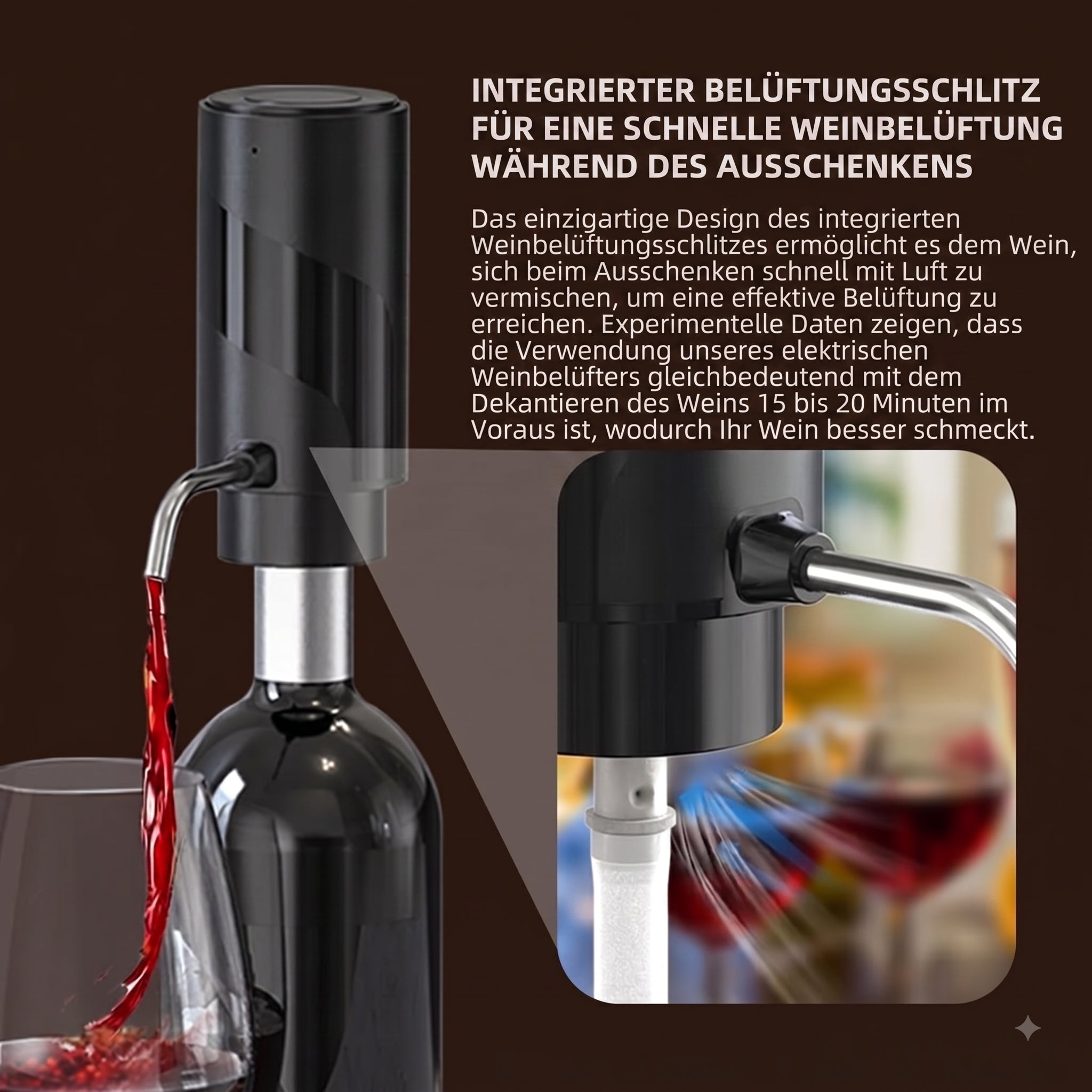 AciWemi Elektrischer Weinbelüfter USB-C Wiederaufladbar