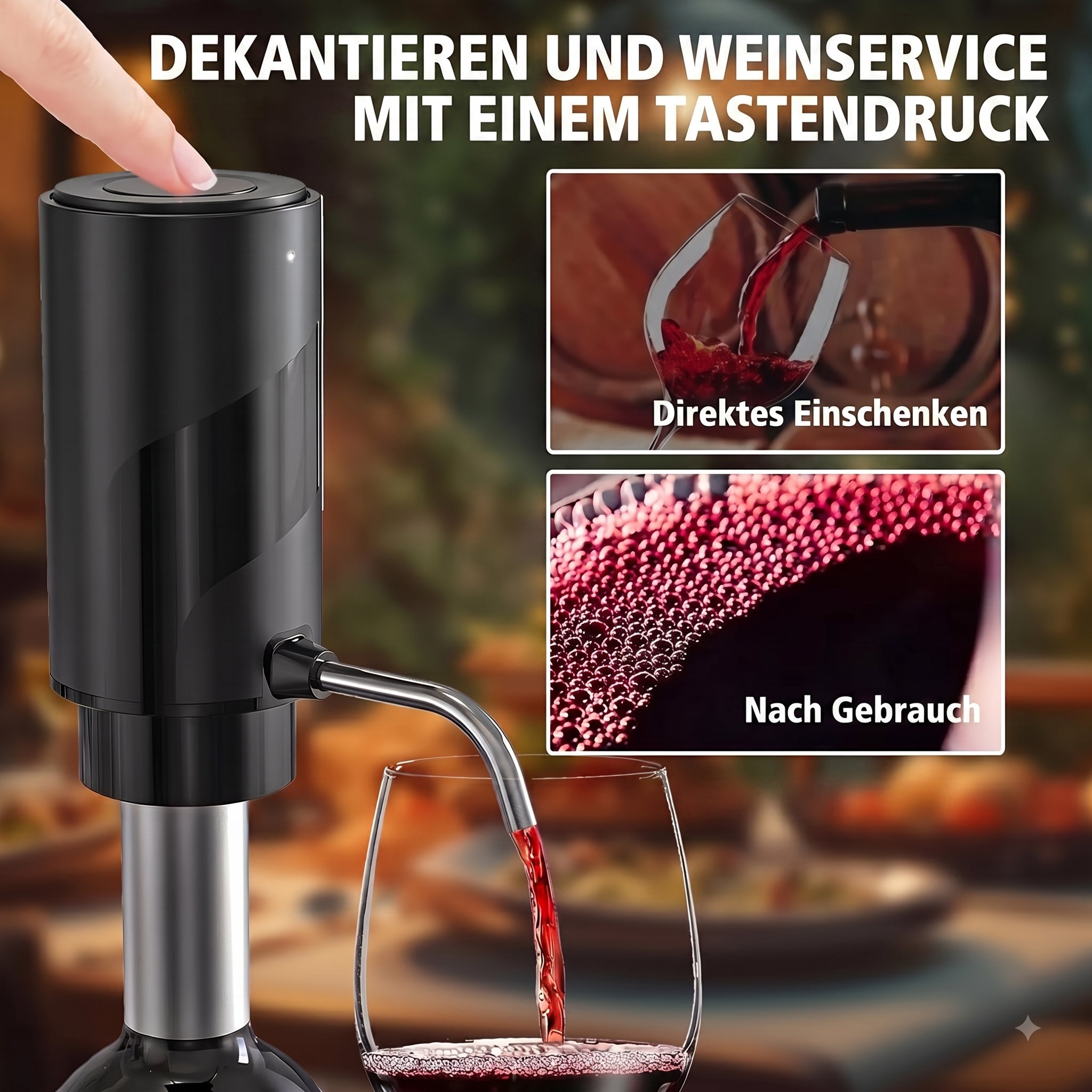 AciWemi Elektrischer Weinbelüfter USB-C Wiederaufladbar