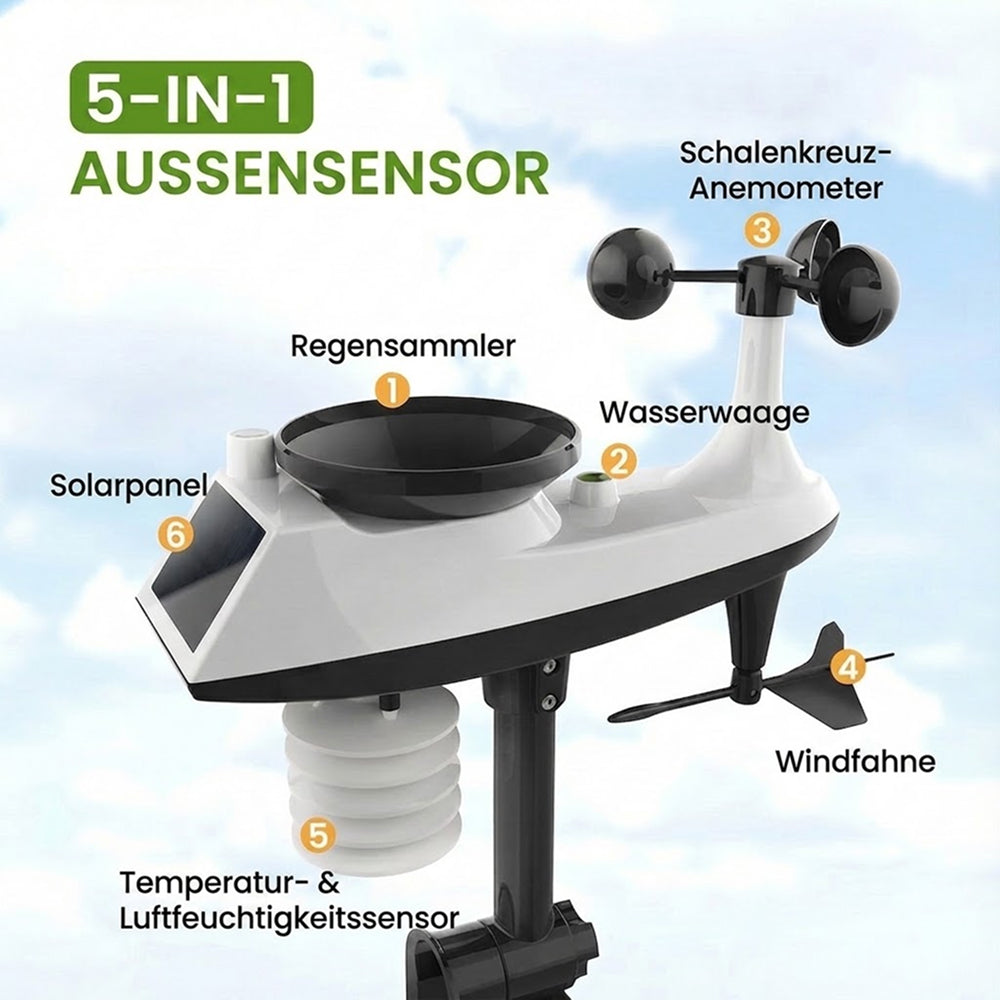 AußenWeter Professionelles 8-in-1 WLAN Außenthermometer