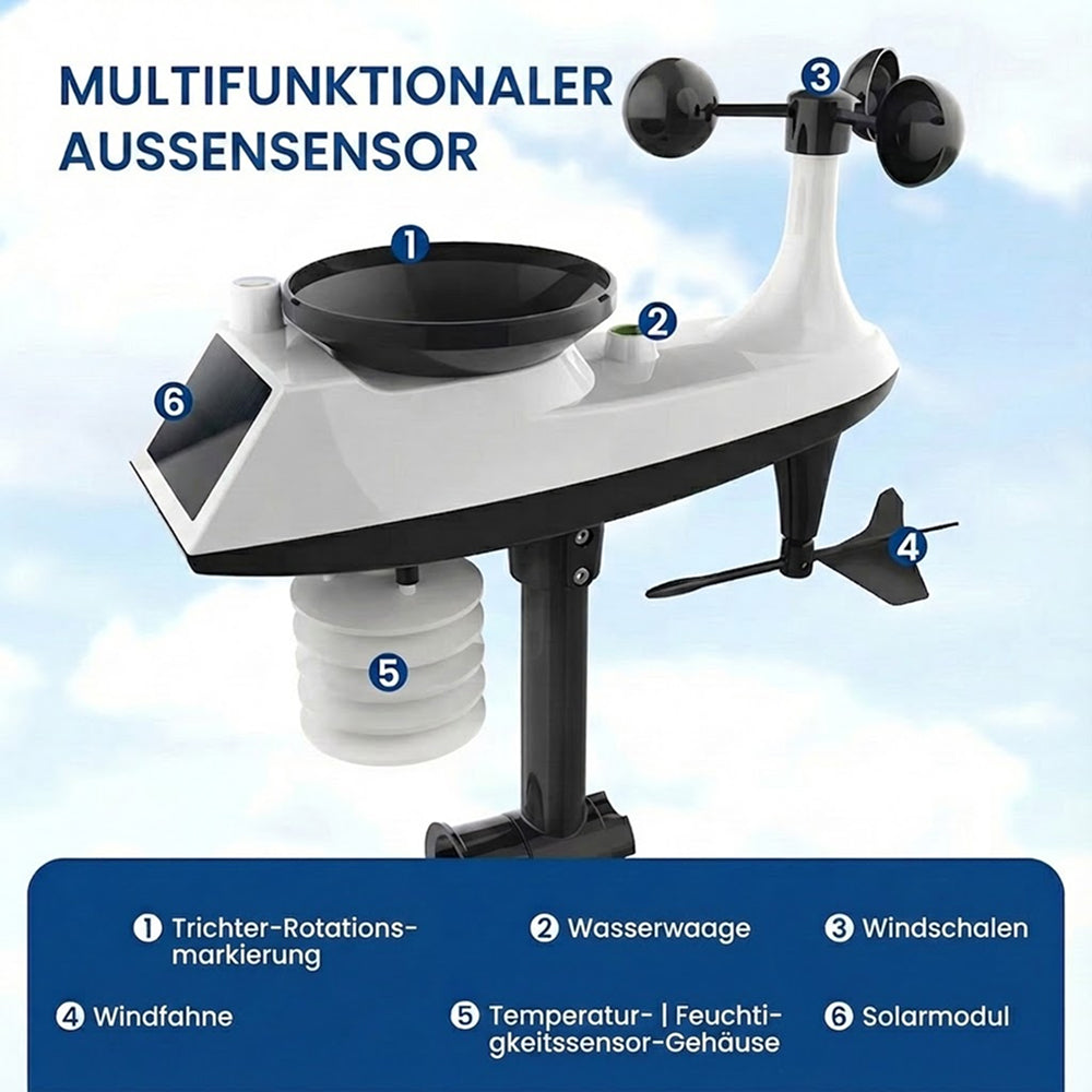 AußenWeter Professionelles 8-in-1 WLAN Außenthermometer