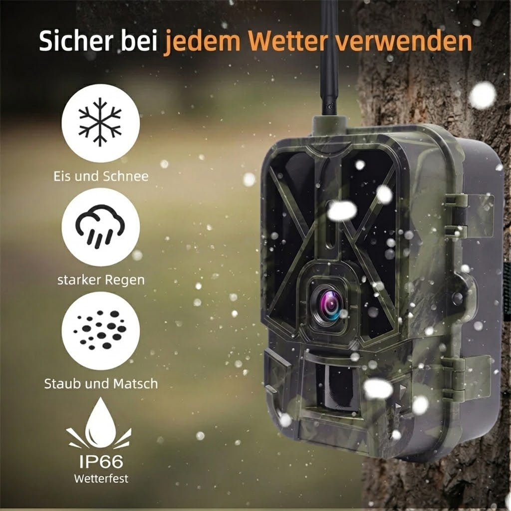 Augepäher 4G LTE Nachtsicht-Wildkamera mit 30MP & 4K