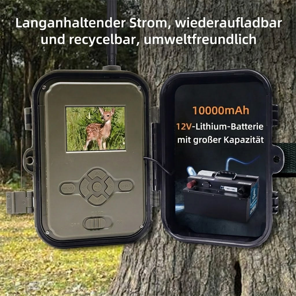 Augepäher 4G LTE Nachtsicht-Wildkamera mit 30MP & 4K