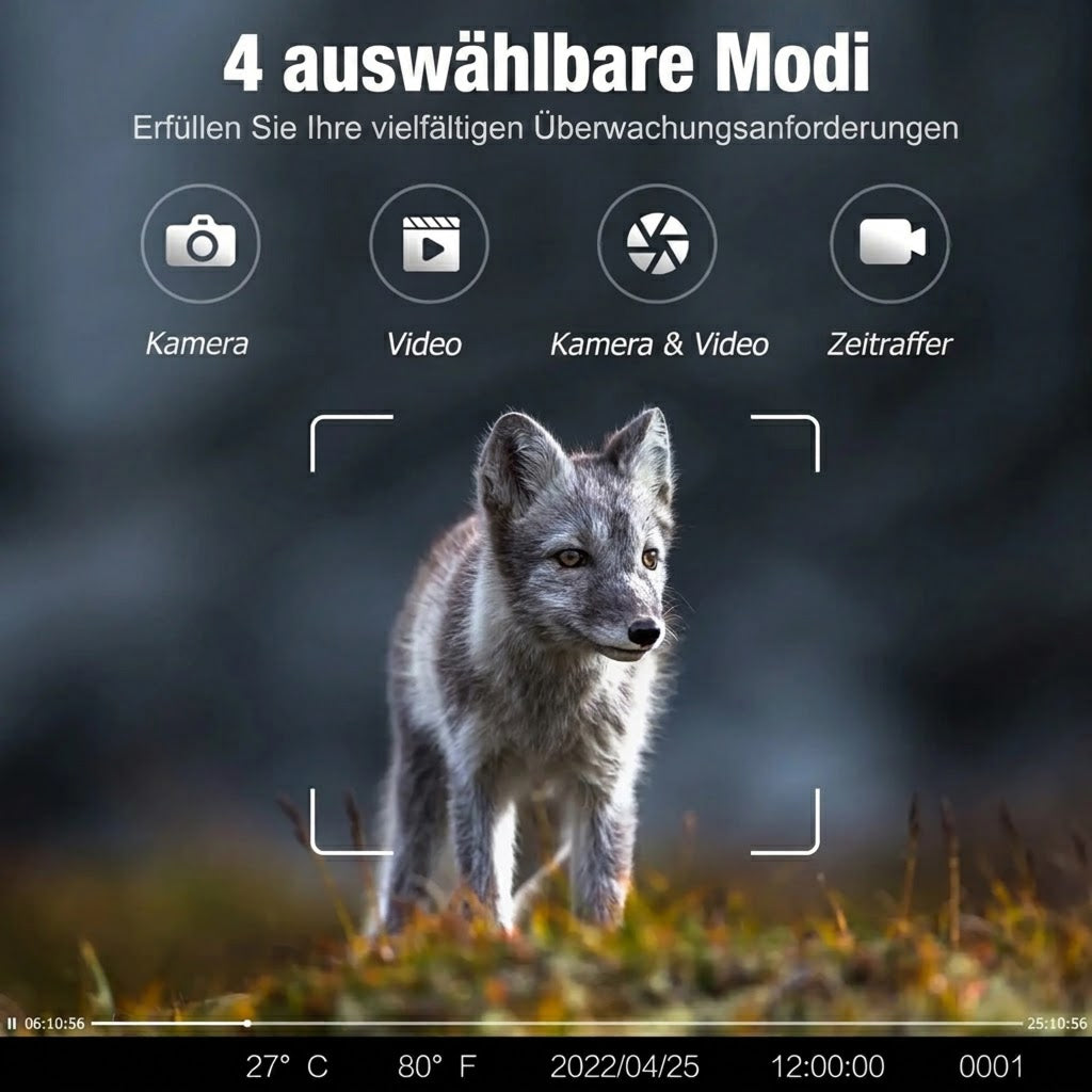 Augepäher 4G LTE Nachtsicht-Wildkamera mit 30MP & 4K