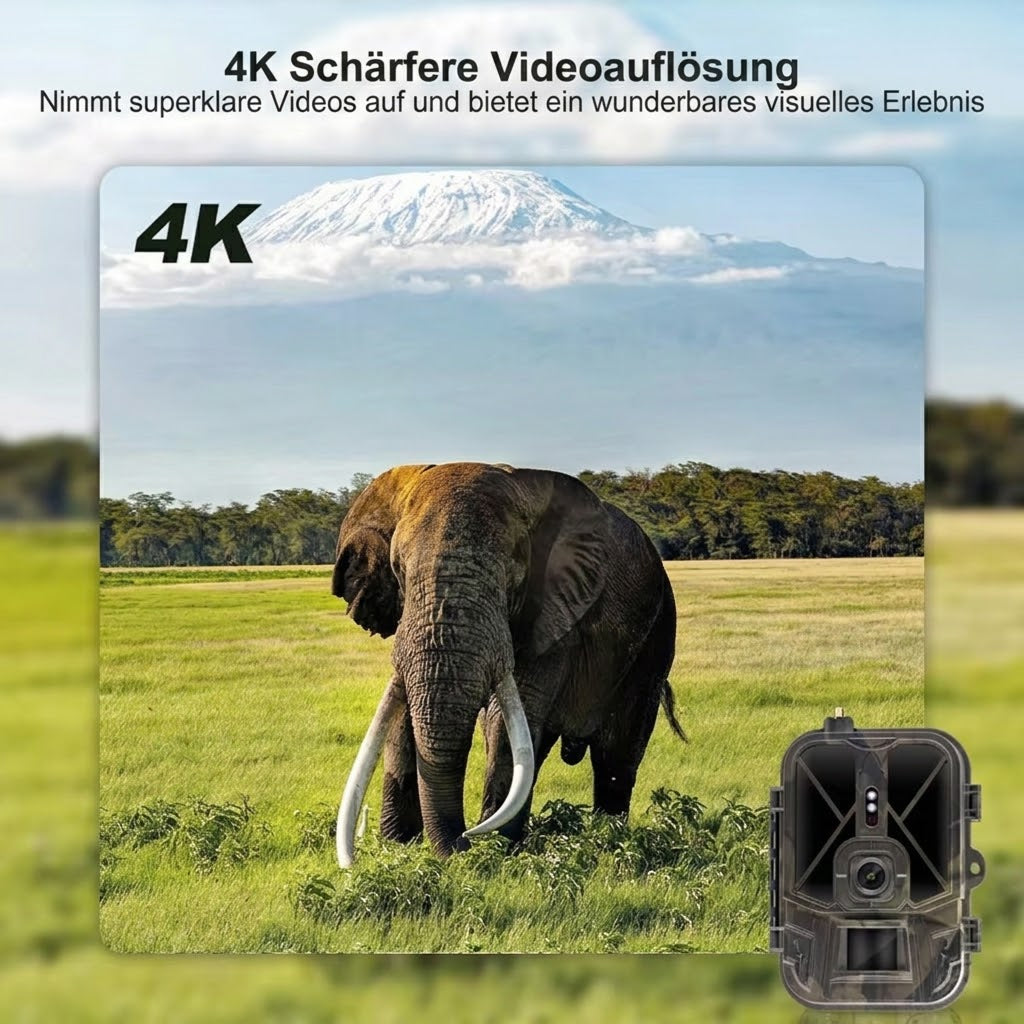 Augepäher 4G LTE Nachtsicht-Wildkamera mit 30MP & 4K
