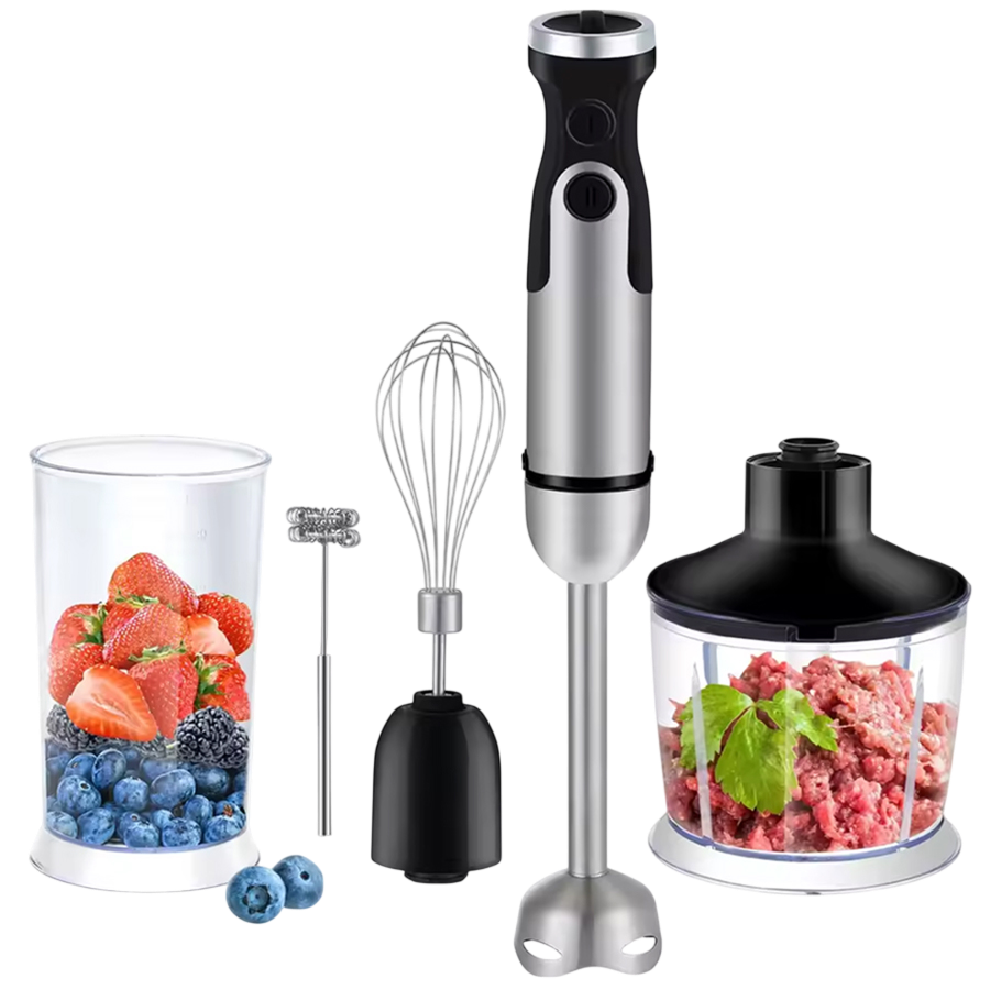 BlenixKi 4-in-1 Stabmixer Set mit 6 Geschwindigkeiten & Turbo
