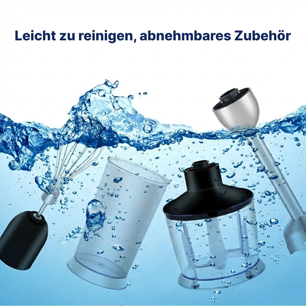 BlenixKi 4-in-1 Stabmixer Set mit 6 Geschwindigkeiten & Turbo