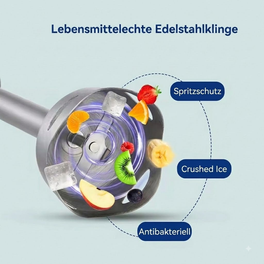 BlenixKi 4-in-1 Stabmixer Set mit 6 Geschwindigkeiten & Turbo