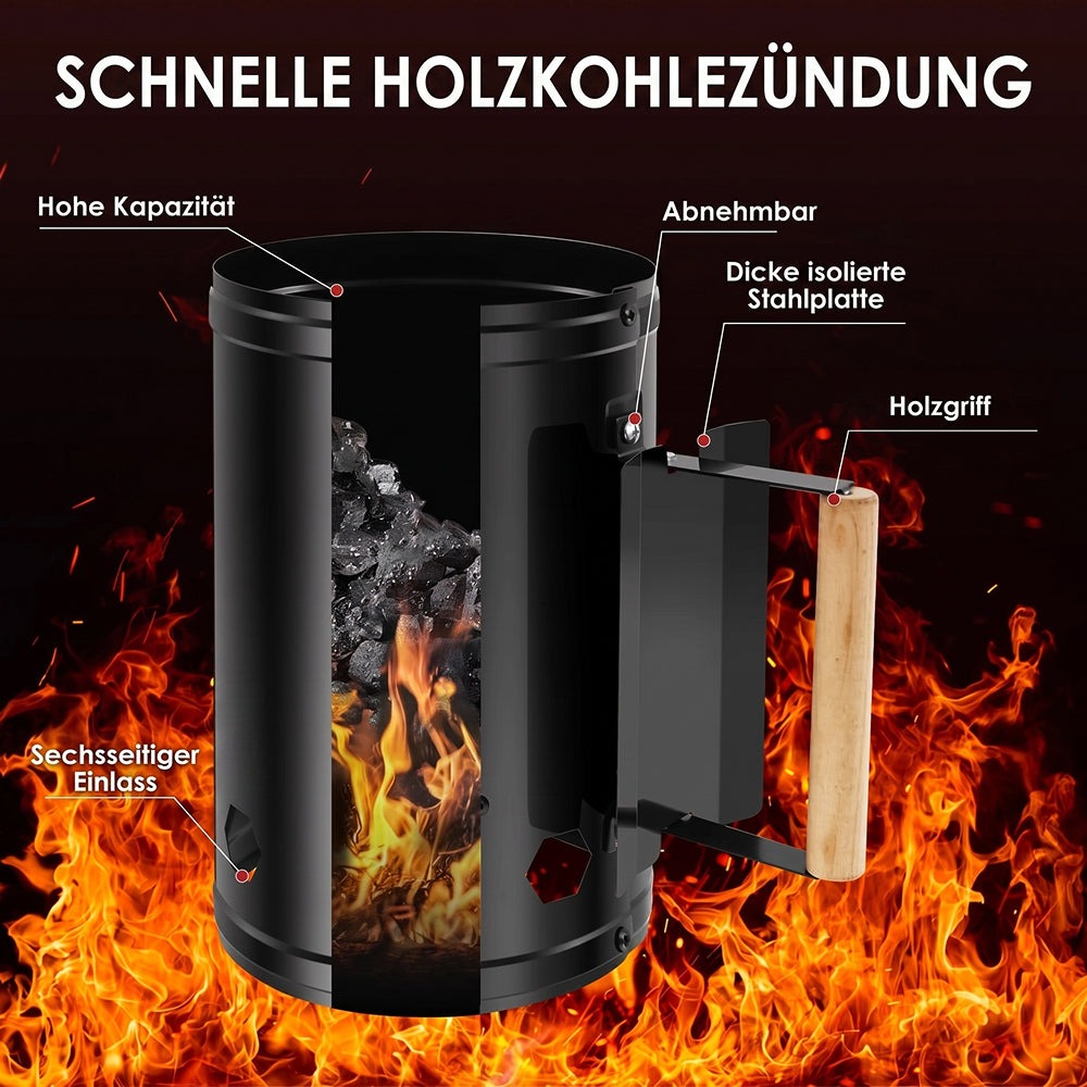 ChimiLaci Anzündkamin für Holzkohle & Briketts