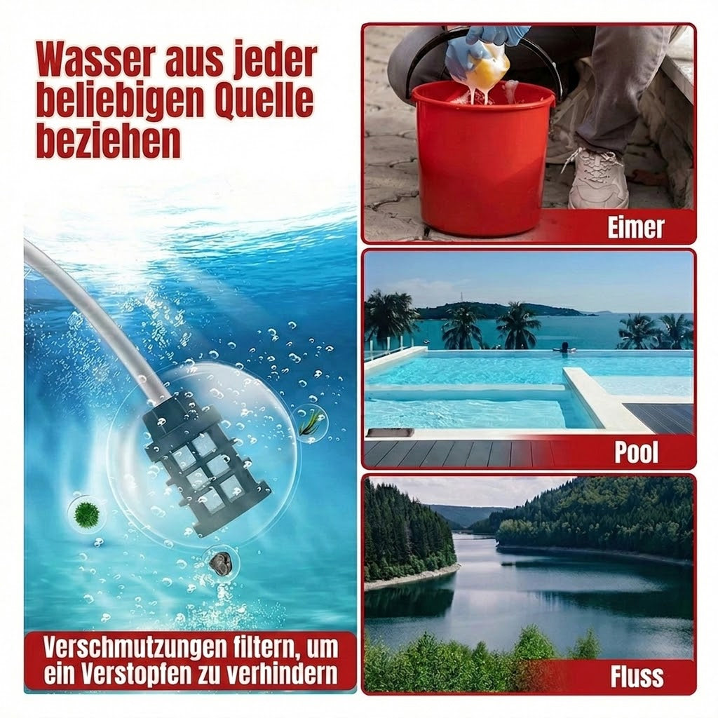 CinoAqua Akku-Hochdruckreiniger 30 Bar 300W mit 2 Akkus
