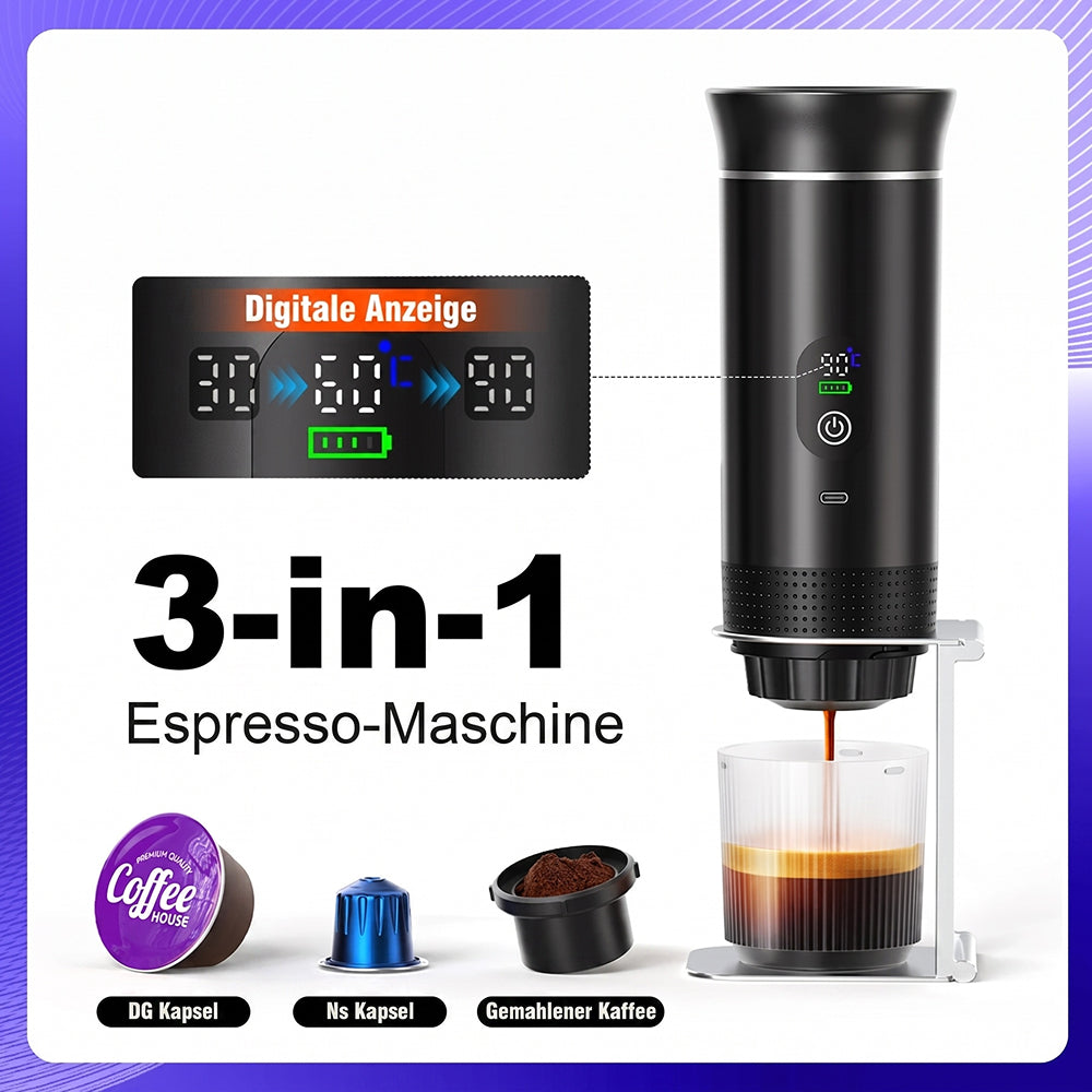 CofiMika Tragbare Espressomaschine mit 20 Bar & Heizfunktion