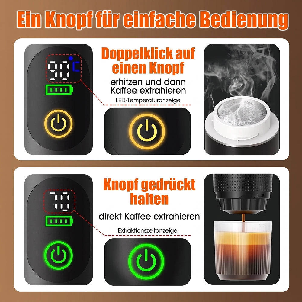 CofiMika Tragbare Espressomaschine mit 20 Bar & Heizfunktion