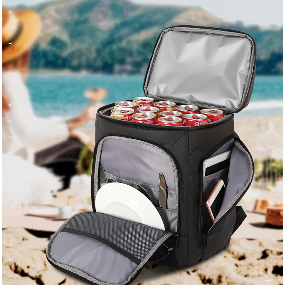Kühlrucksack Isoliert Wasserdicht - 30L Großer Thermorucksack - Outdoor Camping Picknick Wanderer