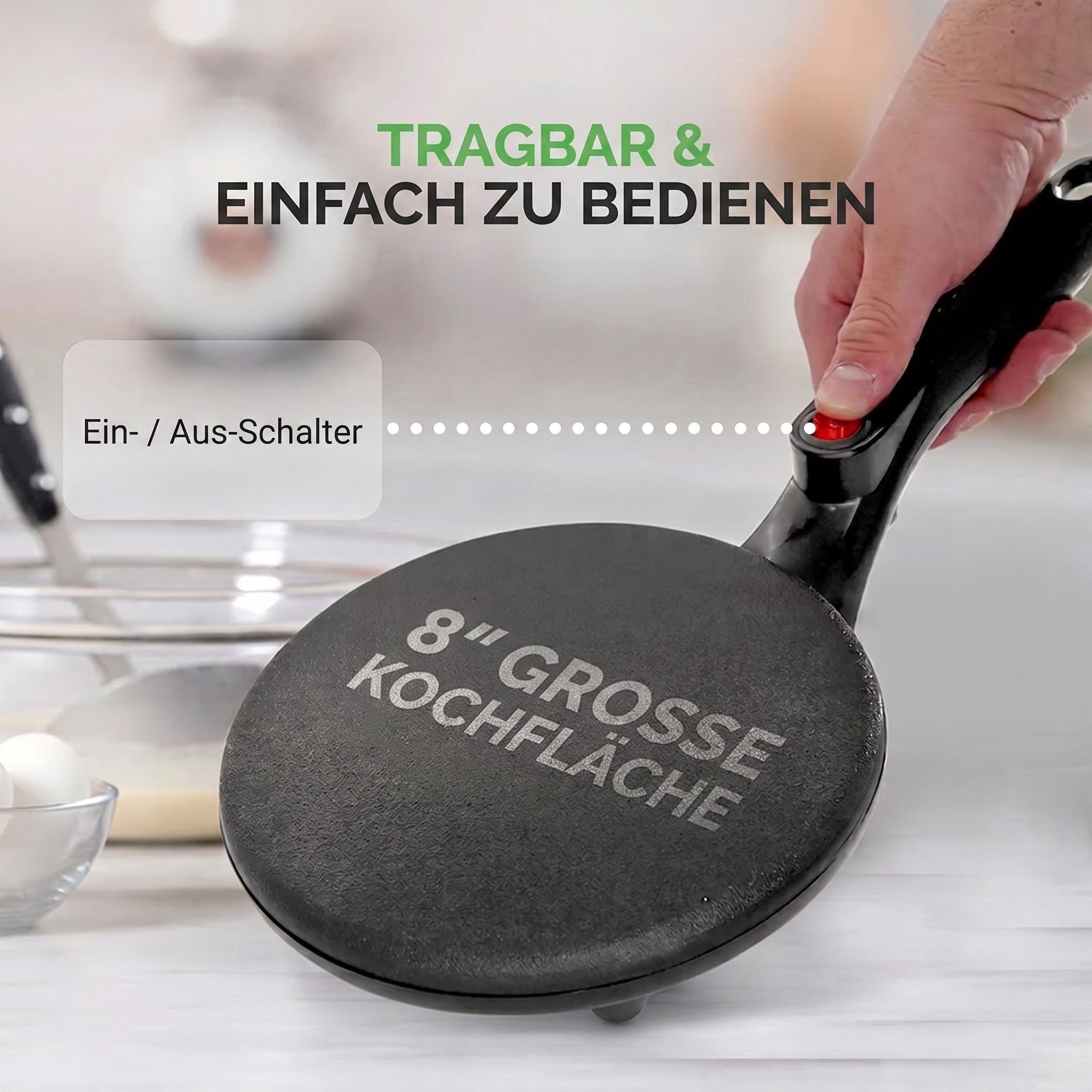 CrepiLik Elektrischer Crêpemaker 800W Antihaft