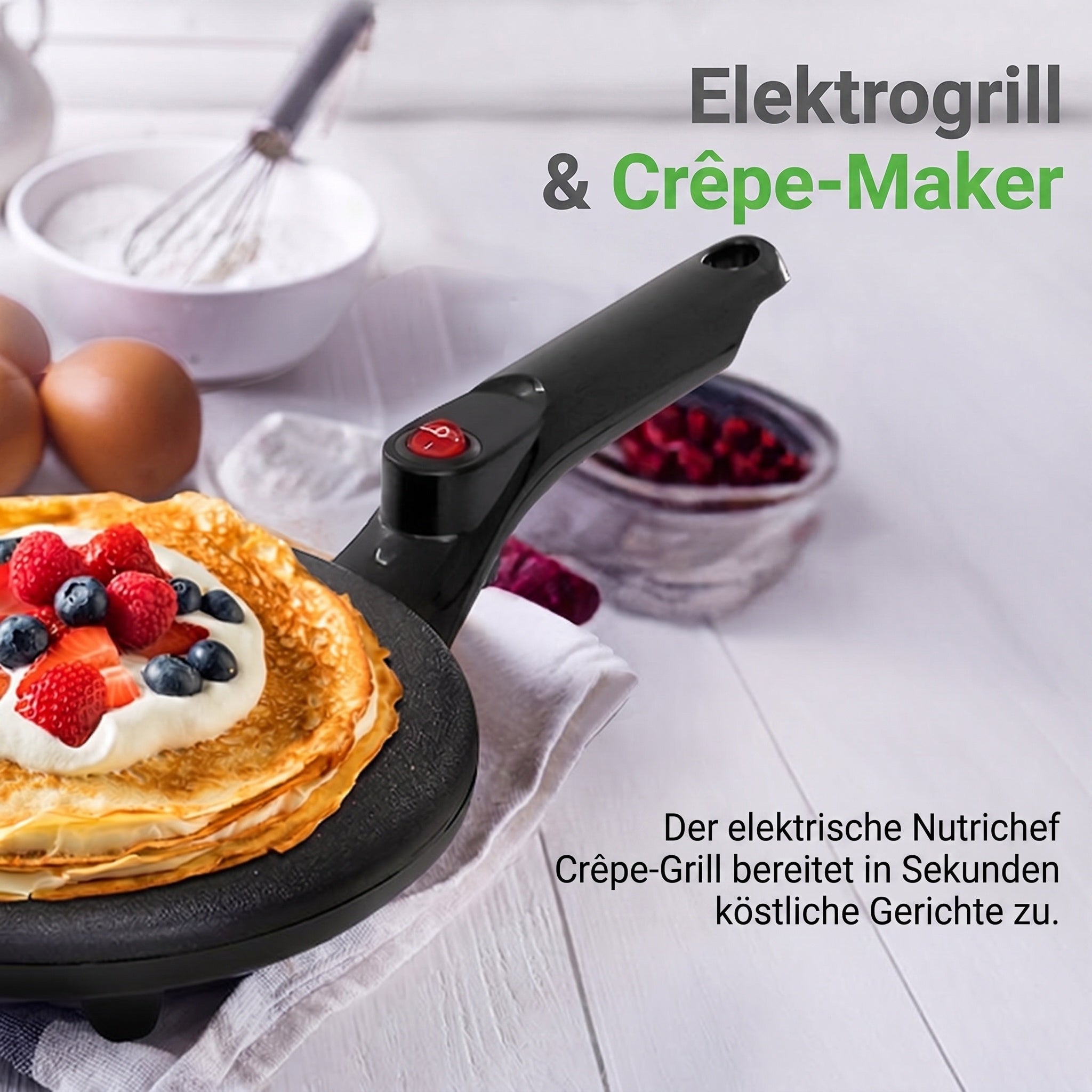 CrepiLik Elektrischer Crêpemaker 800W Antihaft