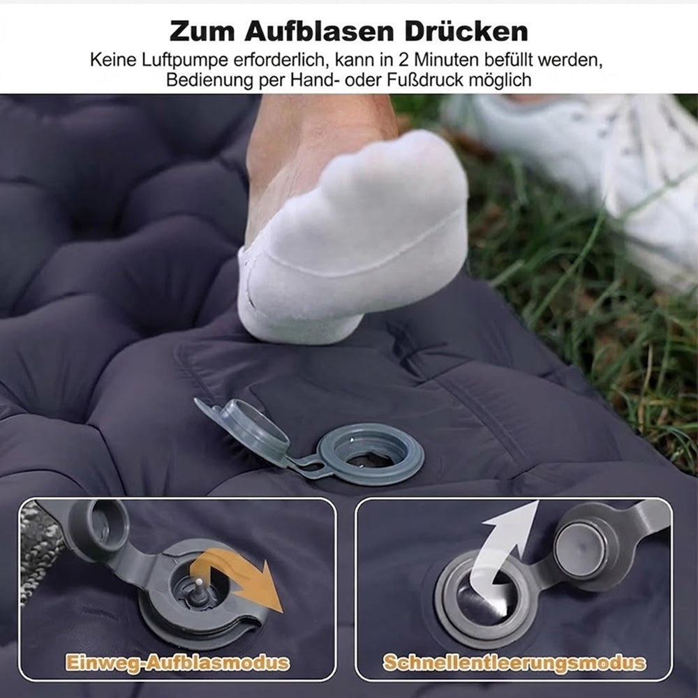 Pärchenläfer Doppel-Campingmatratze mit integrierter Fußpumpe
