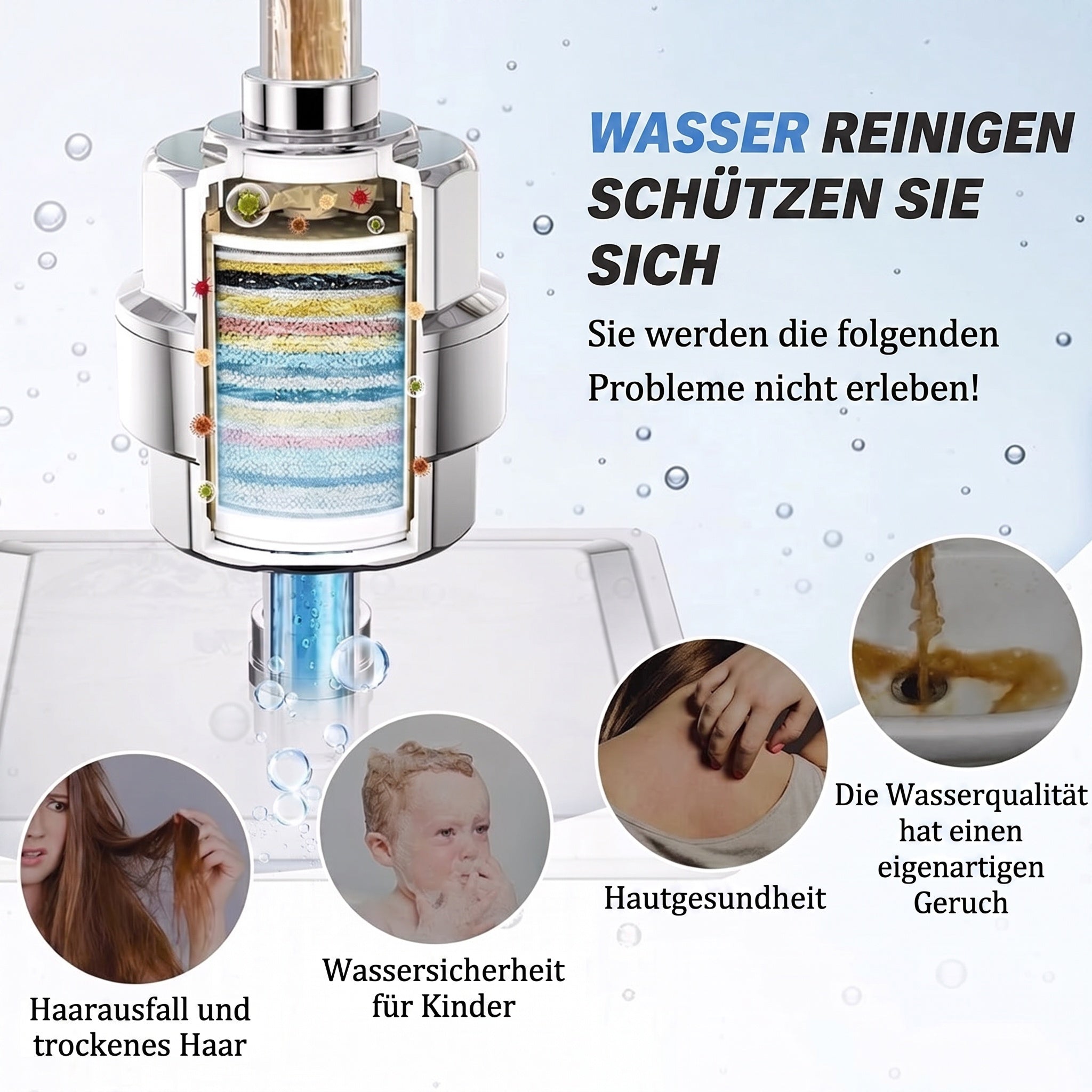 FilCleani 15-Stufen Duschfilter gegen Chlor und Kalk