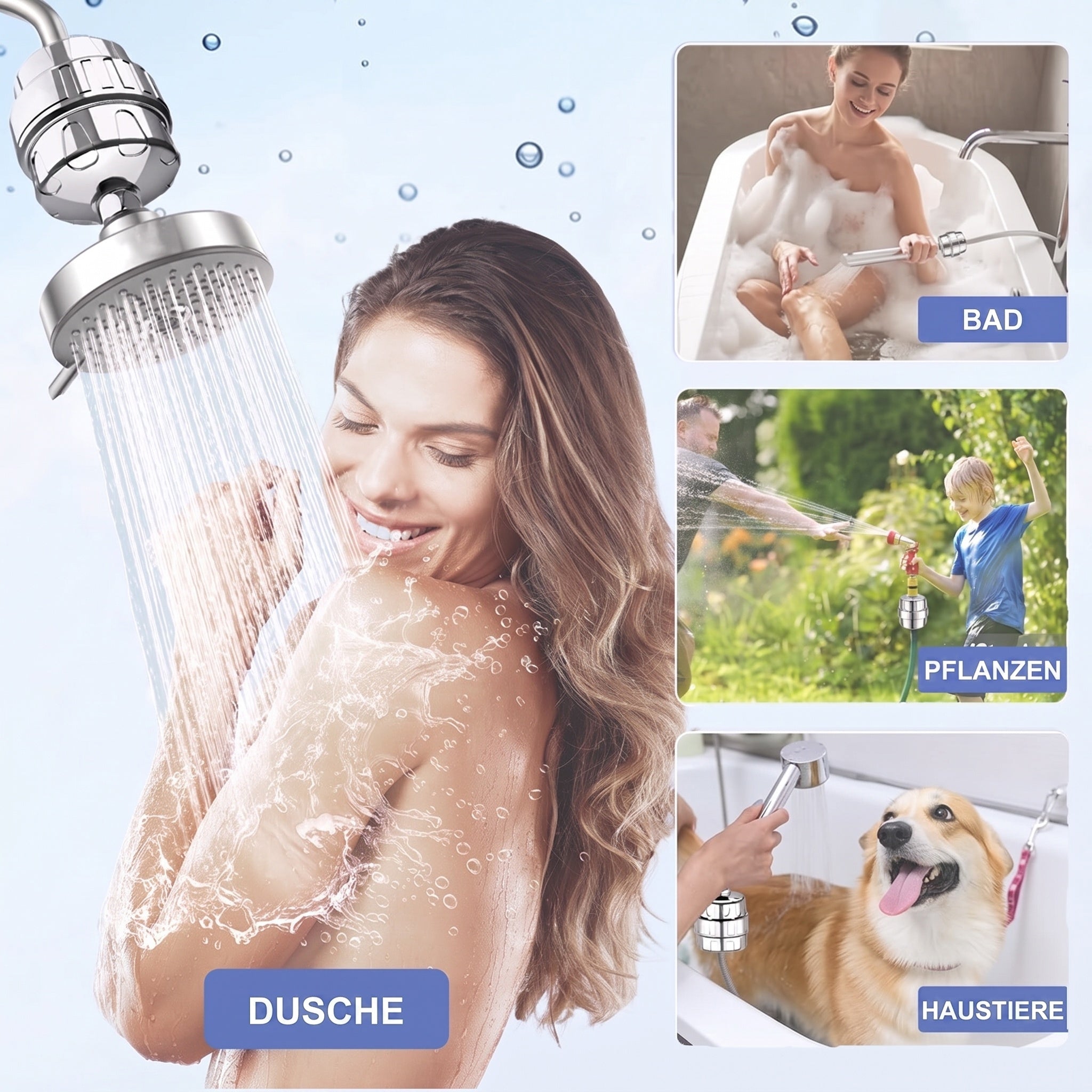 FilCleani 15-Stufen Duschfilter gegen Chlor und Kalk