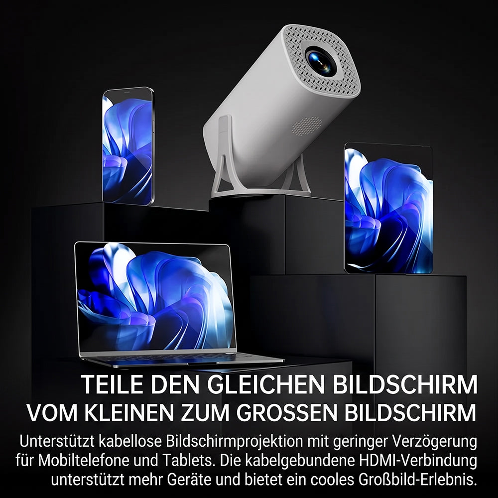 FixPromi Mobiler HD Beamer mit Android 11 & Auto-Kalibrierung