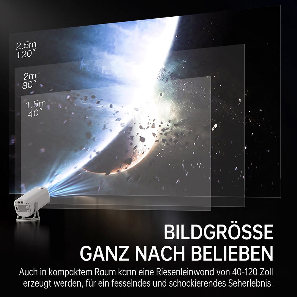 FixPromi Mobiler HD Beamer mit Android 11 & Auto-Kalibrierung