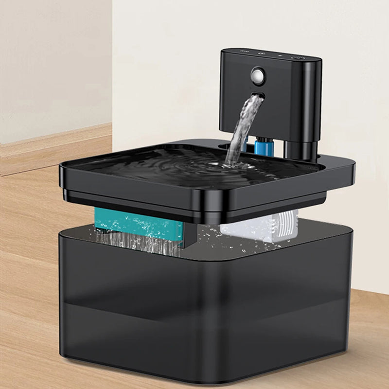 FotivCat Kabelloser Katzenbrunnen 2,2 l, Bewegungssensor, wiederaufladbar (2600 mAh), flüsterleise