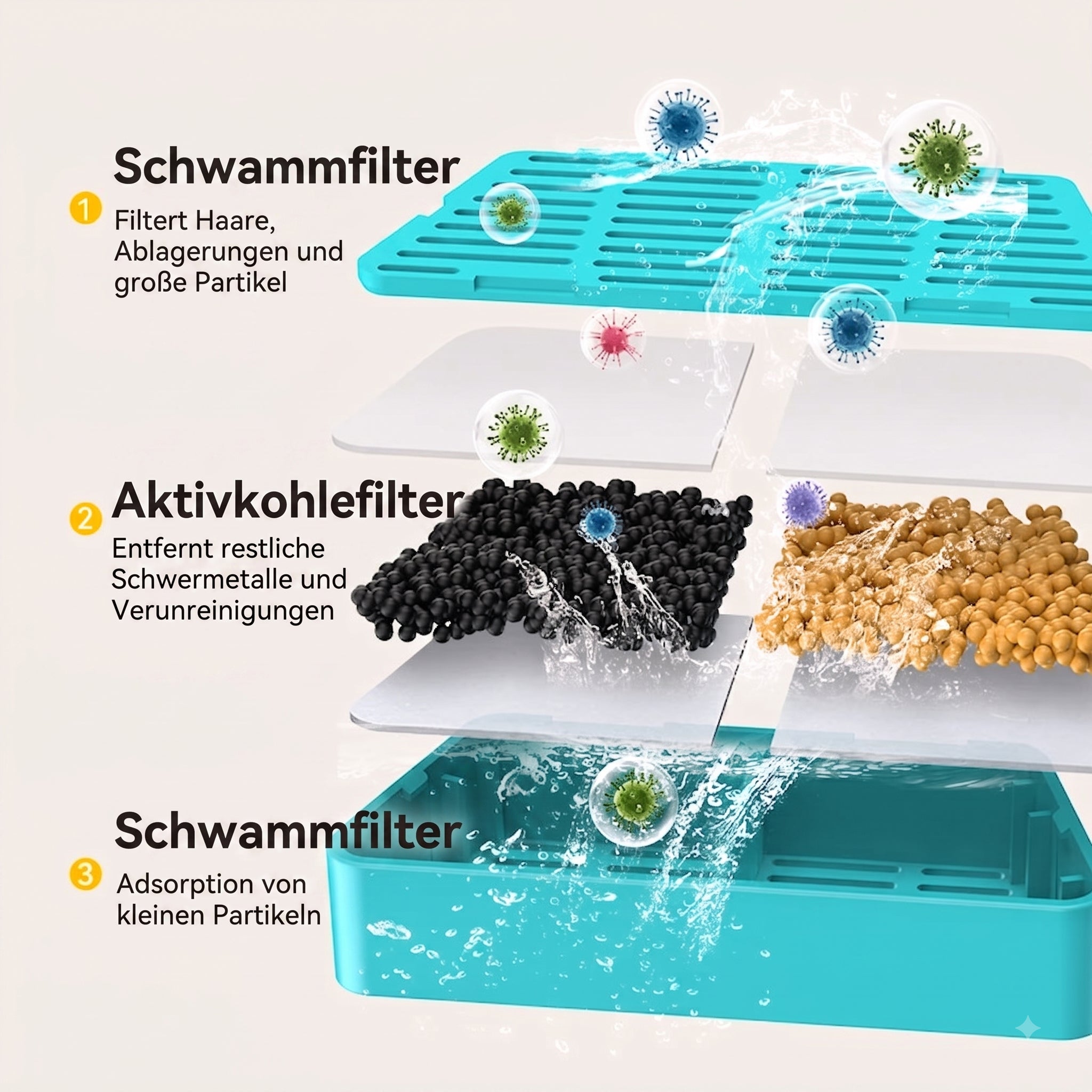 FotivCat Kabelloser Katzenbrunnen 2,2 l, Bewegungssensor, wiederaufladbar (2600 mAh), flüsterleise