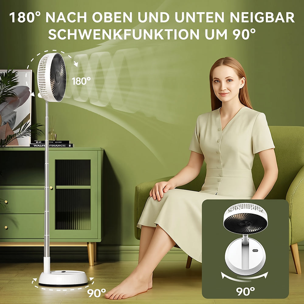 FrisSäule Teleskop-Standventilator mit Akku & Fernbedienung