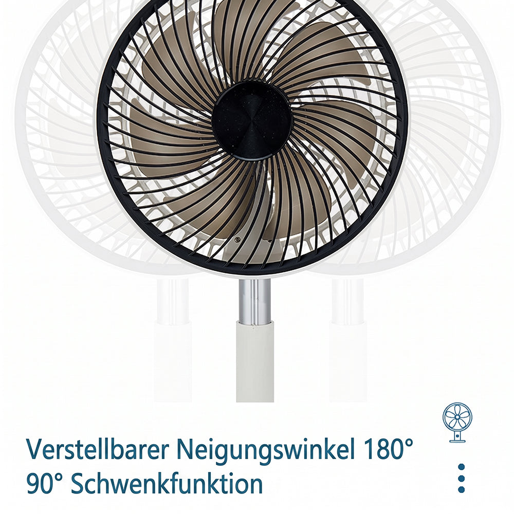 FrisSäule Teleskop-Standventilator mit Akku & Fernbedienung