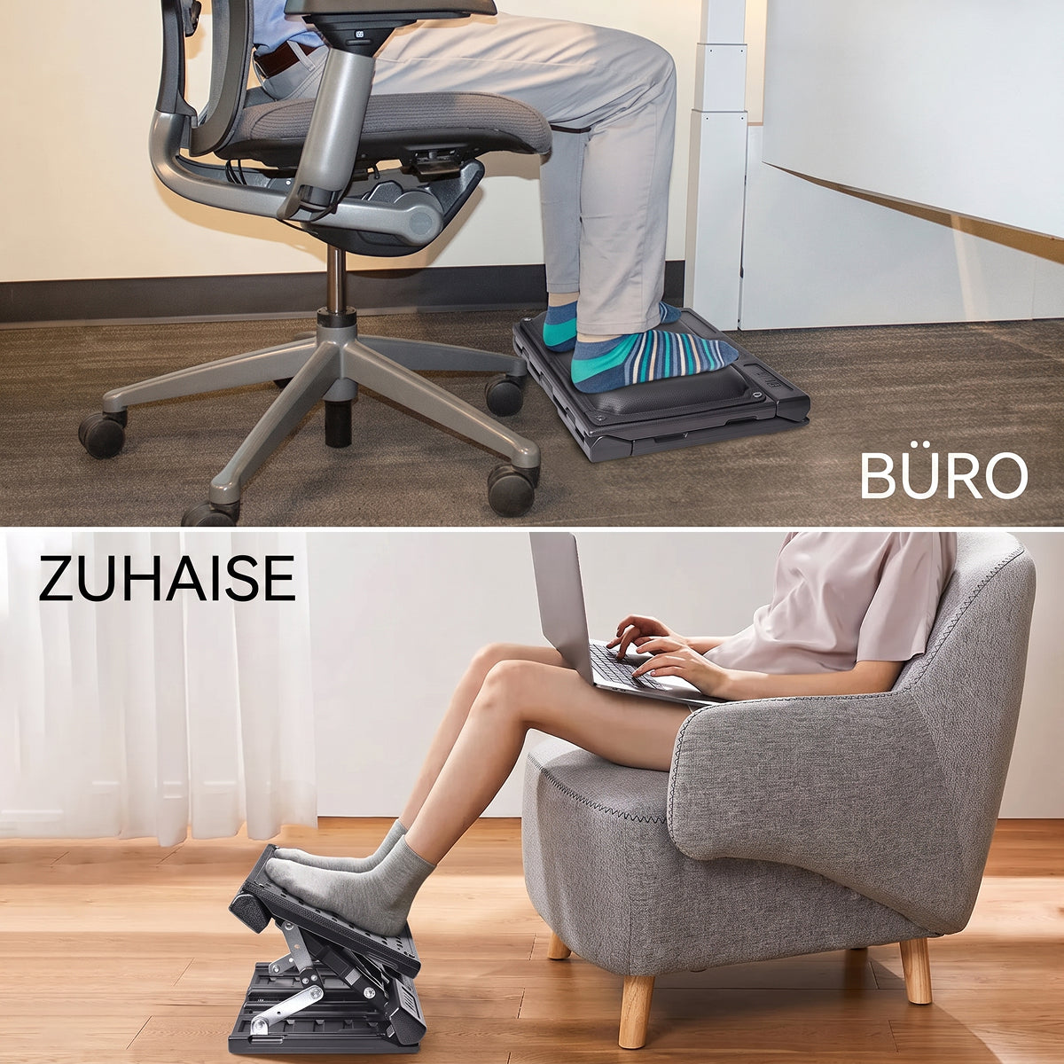 FußeTritt Ergonomische Fußstütze unter dem Schreibtisch