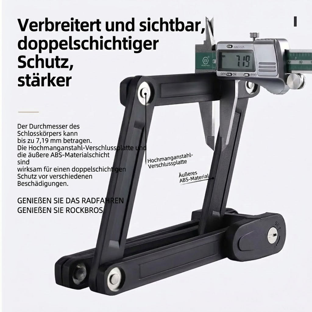 GripinLock Sicheres Faltschloss für Fahrräder