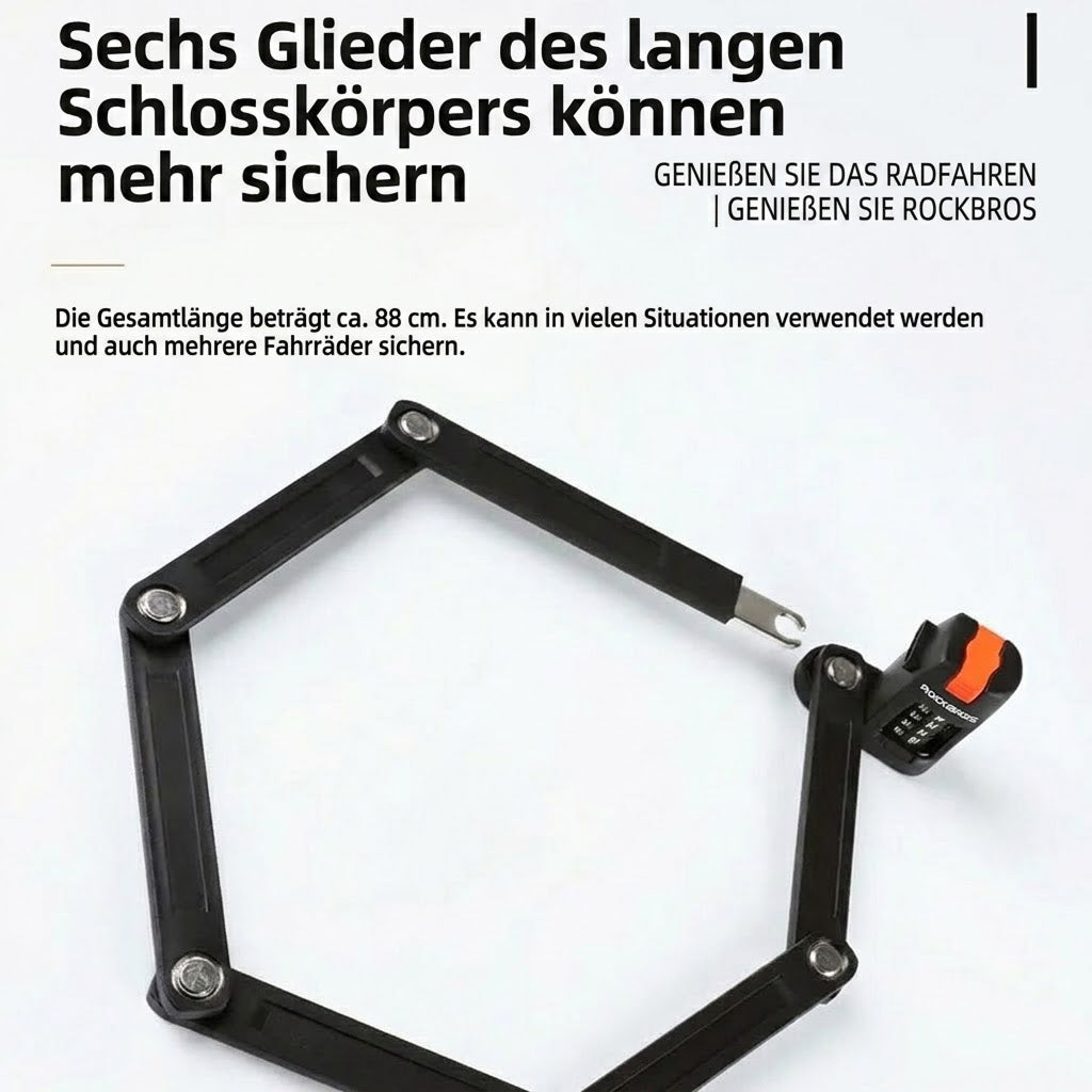 GripinLock Sicheres Faltschloss für Fahrräder