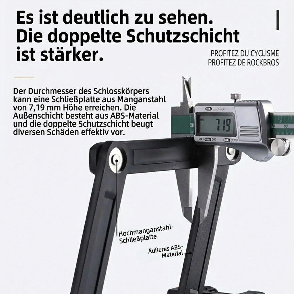 GripinLock Sicheres Faltschloss für Fahrräder