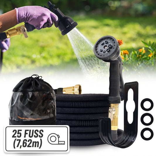 Dehnbarer Gartenschlauch 50FT 15m Flexibler Wasserschlauch 3-fache Länge Grünvex