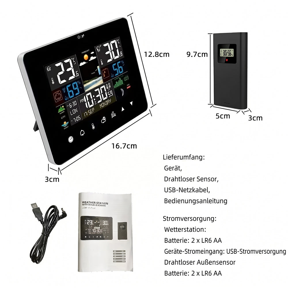 HixThemix Außenthermometer mit Touchscreen & Funksensor