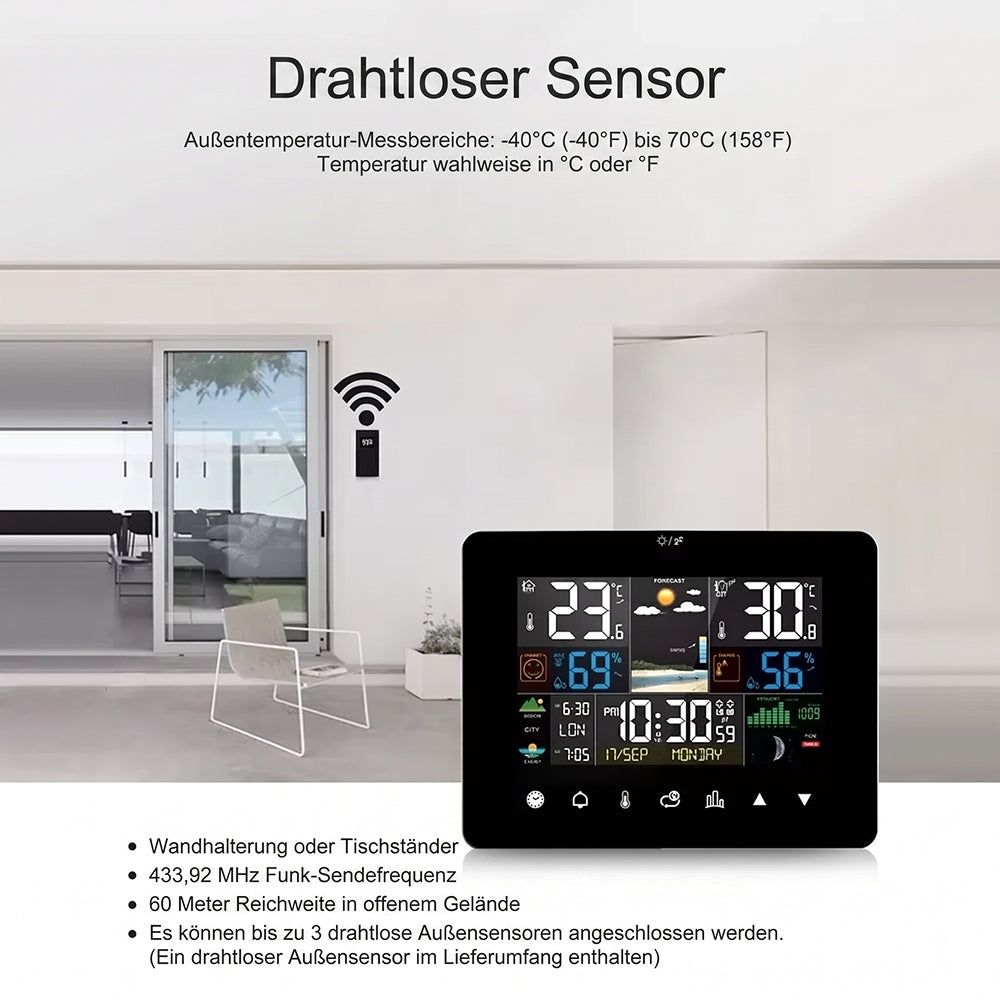 HixThemix Außenthermometer mit Touchscreen & Funksensor