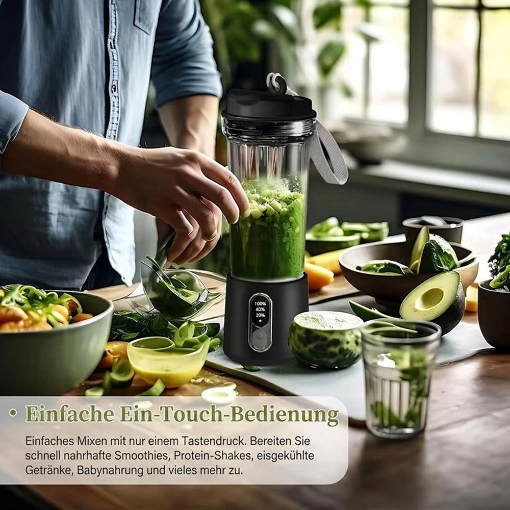 Tragbarer Mixer Akku Smoothie-Maker USB Wiederaufladbar Mini Standmixer Unterwegs Fitness