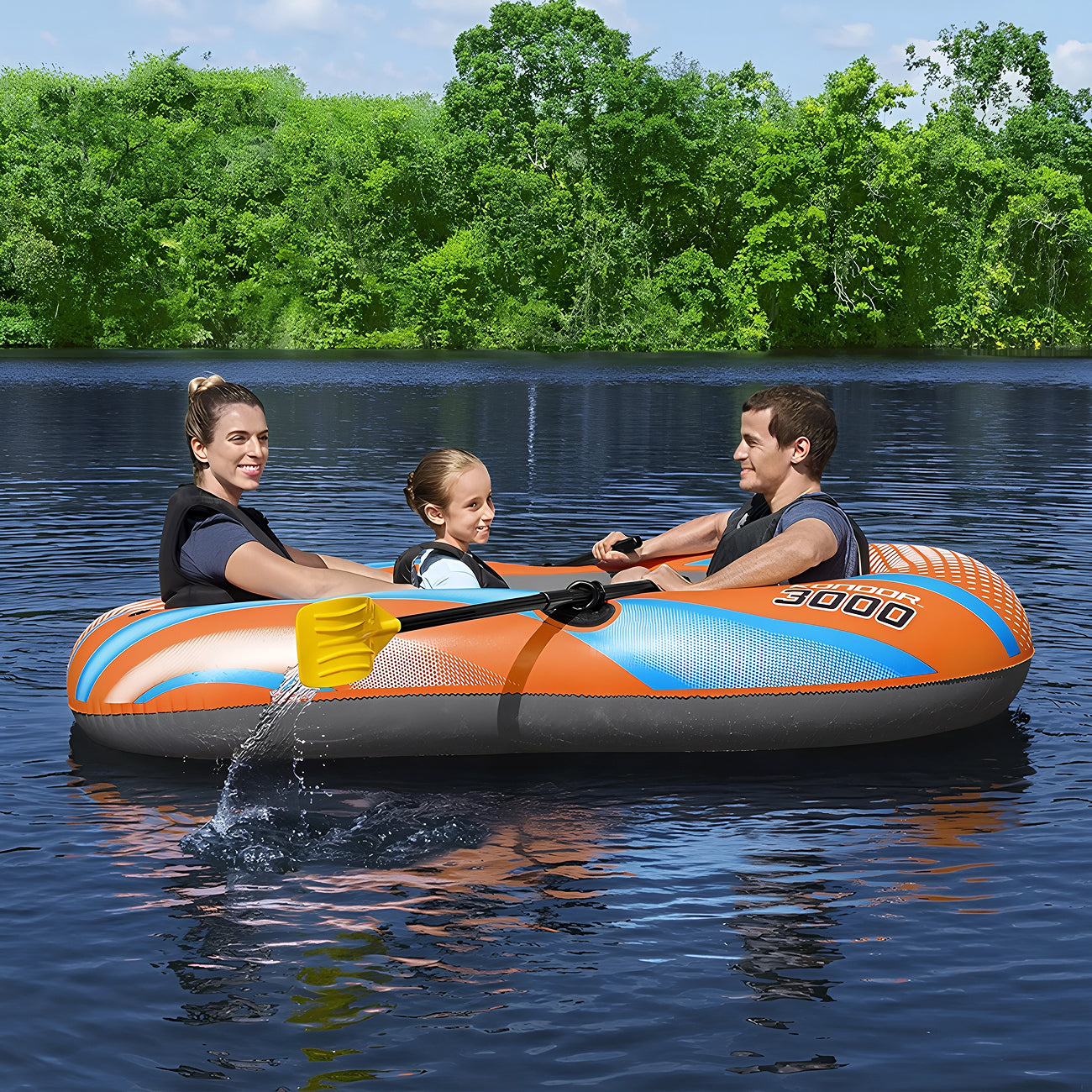 Aufblasbares Kajak - Robustes Paddelboot 2-Personen Set - Erwachsene Outdoor