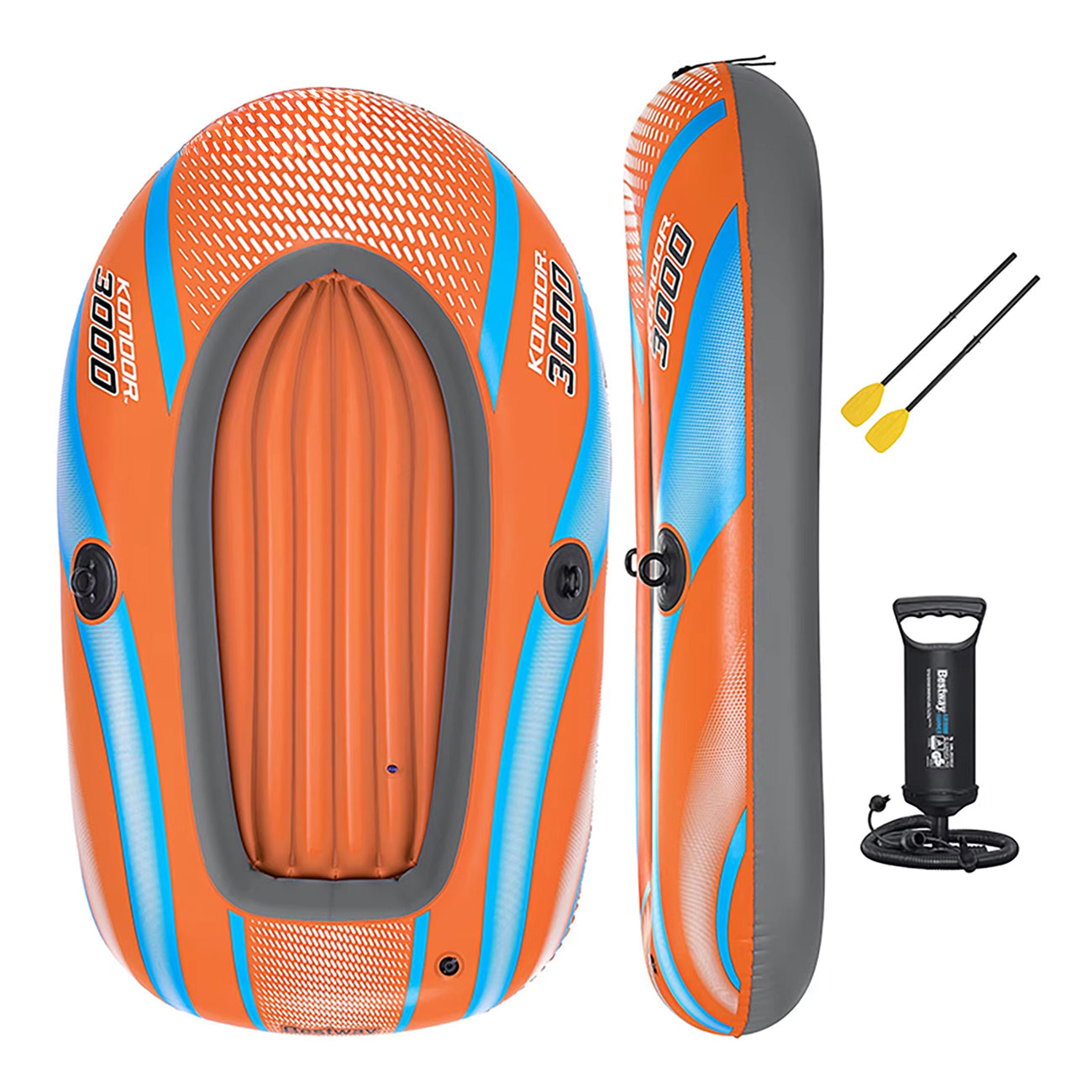 Aufblasbares Kajak - Robustes Paddelboot 2-Personen Set - Erwachsene Outdoor