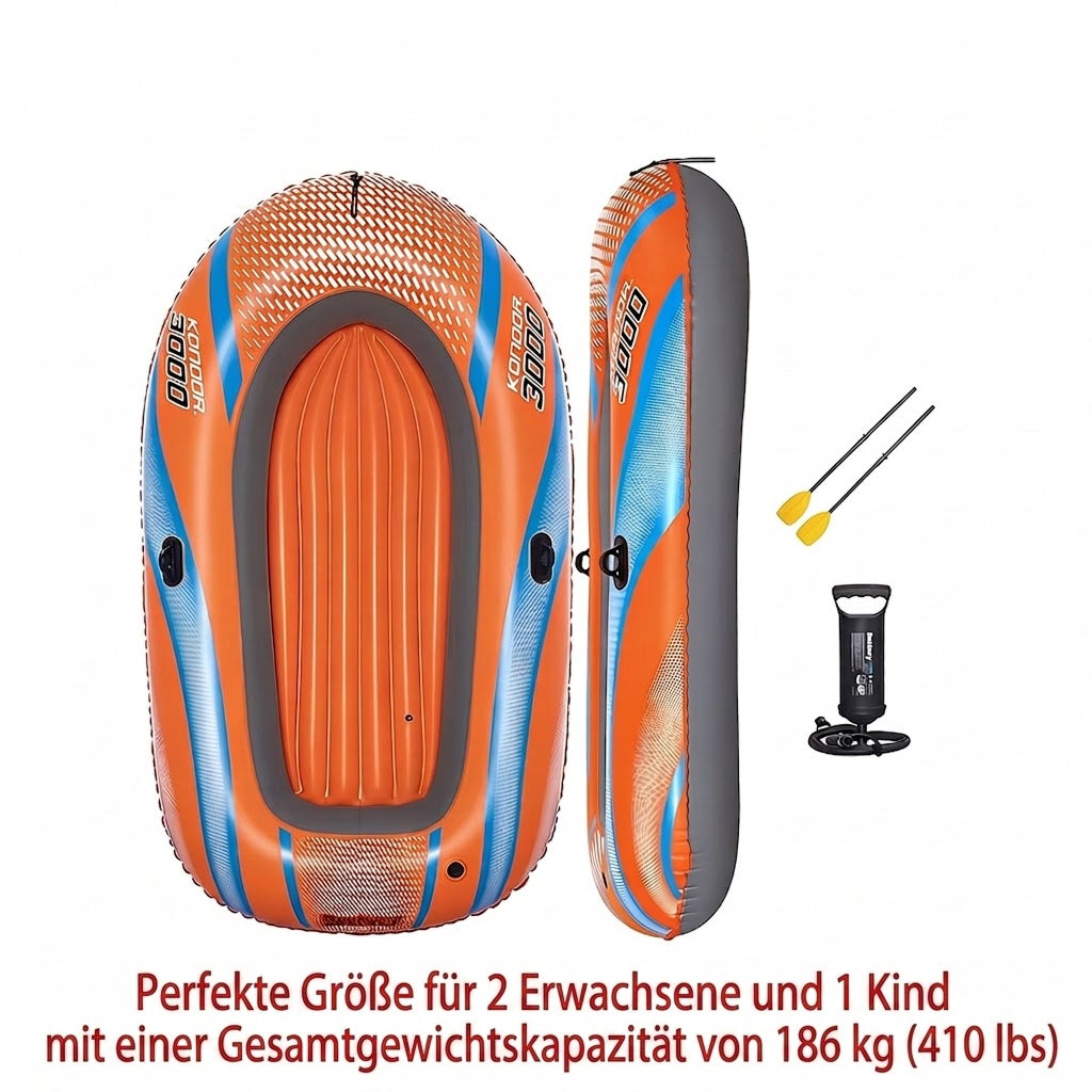 Aufblasbares Kajak - Robustes Paddelboot 2-Personen Set - Erwachsene Outdoor