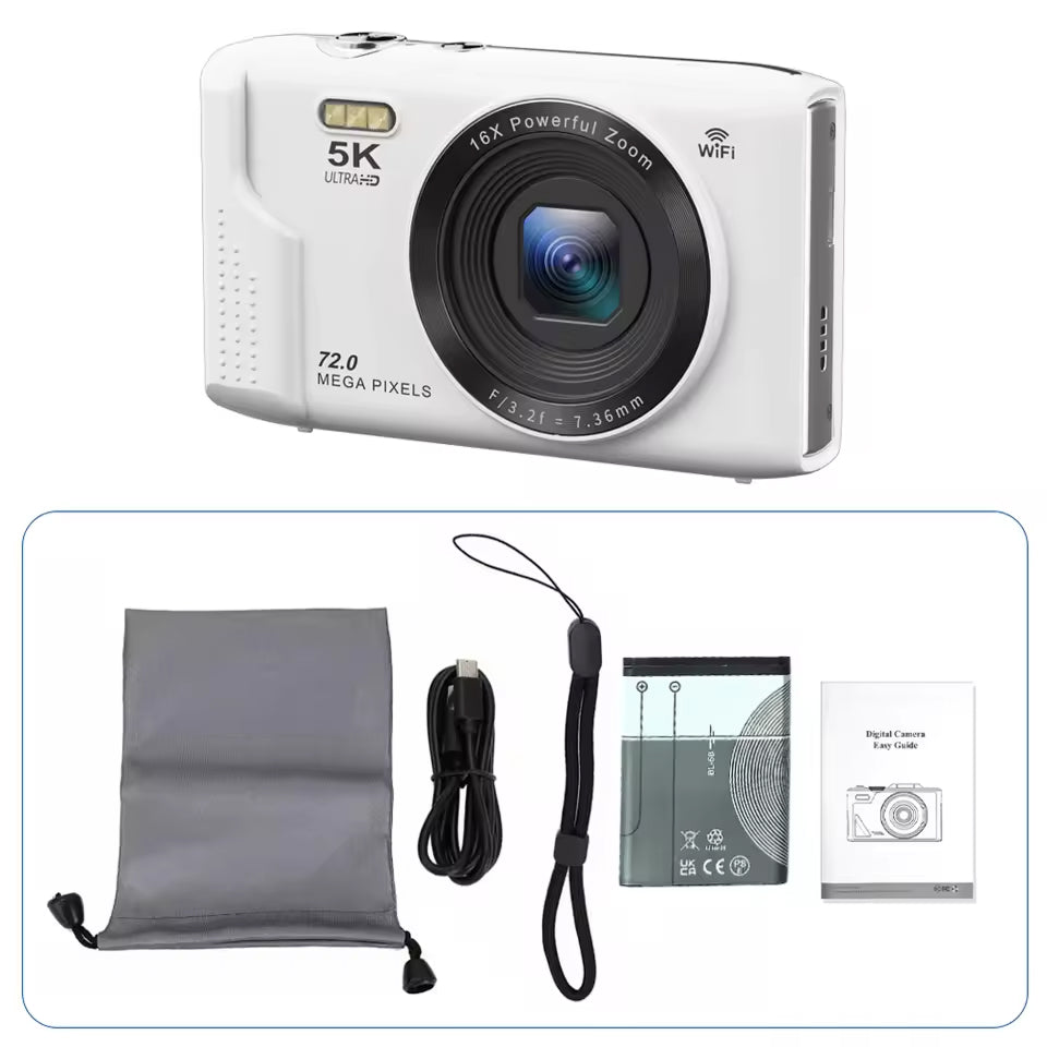 KiviJexi Kompaktkamera 5K Ultra HD 72MP