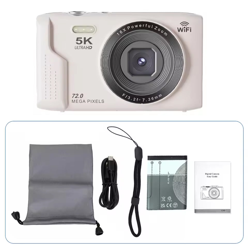 KiviJexi Kompaktkamera 5K Ultra HD 72MP