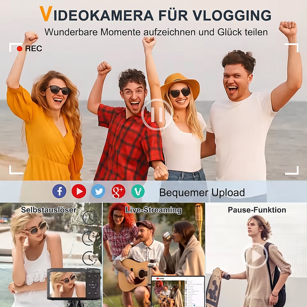 KiviJexi Kompaktkamera 5K Ultra HD 72MP