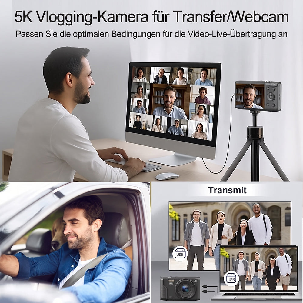 KiviJexi Kompaktkamera 5K Ultra HD 72MP