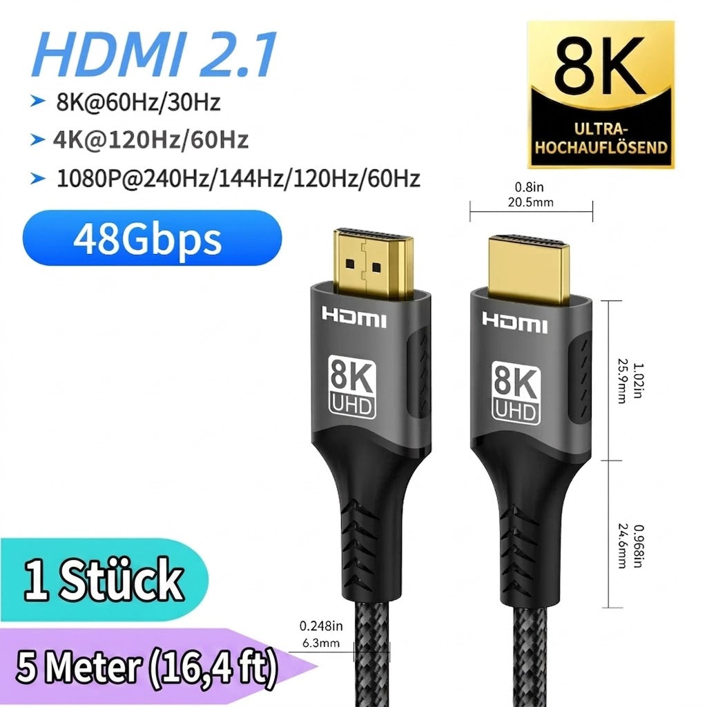 Klabrücke Ultra High Speed HDMI Kabel 8K HDMI 2.1