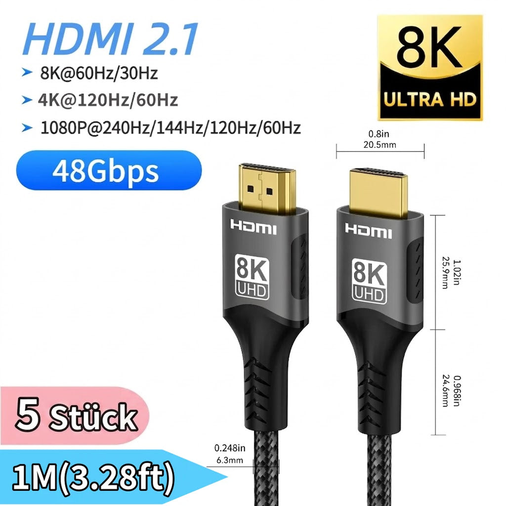 Klabrücke Ultra High Speed HDMI Kabel 8K HDMI 2.1