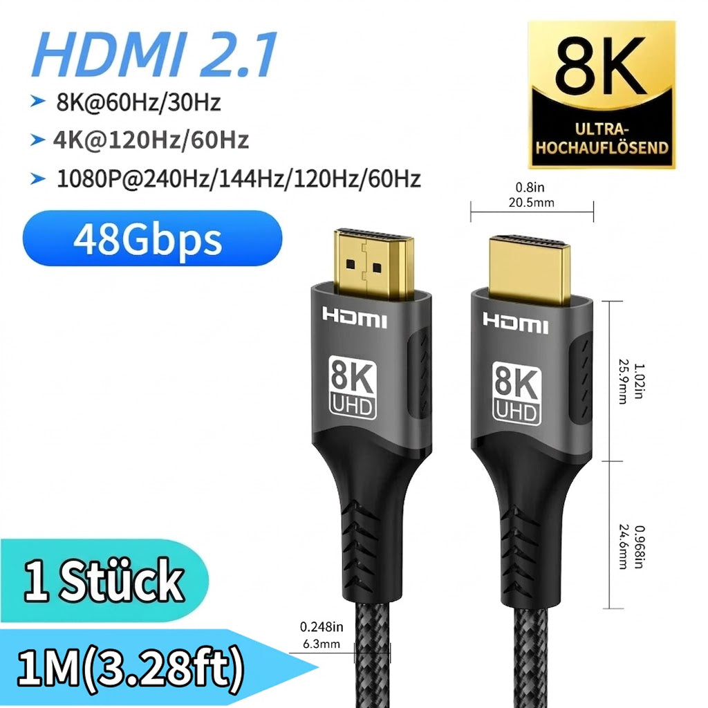 Klabrücke Ultra High Speed HDMI Kabel 8K HDMI 2.1