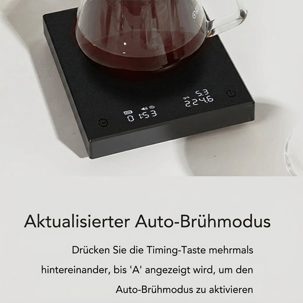Kaffeewaage Digital - Timer LED Display 0.1g Präzision Edelstahl - Barista Kaffee-Liebhaber