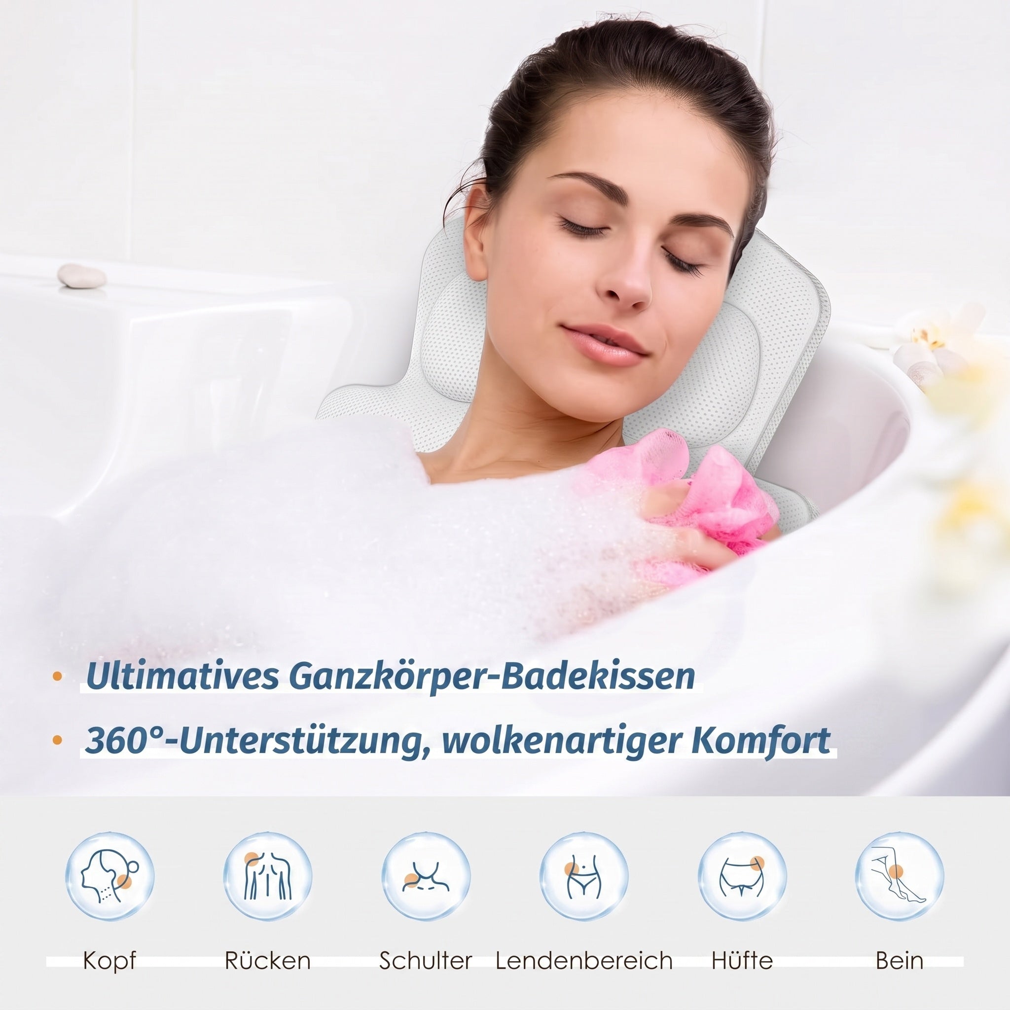 LimiJaxi Ergonomisches Badewannenkissen für Maximalen Komfort